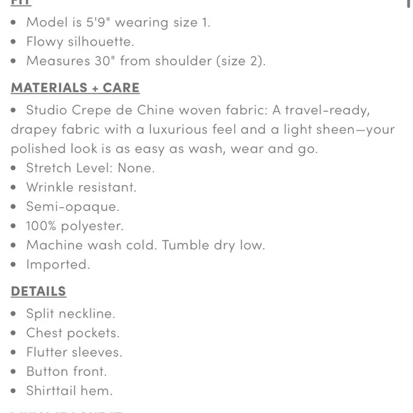 Black Crepe de Chine Flutter Sleeve Blouse - Picture 4 of 4